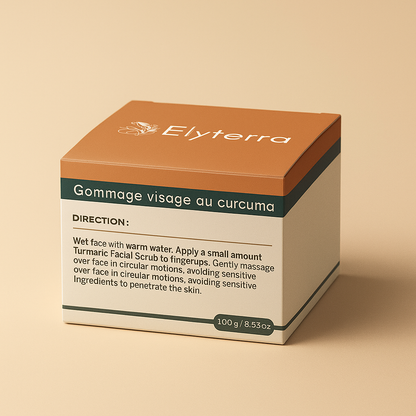 Gommage Visage Éclat Doré – Curcuma & Douceur Naturelle - Elyterra - 100g