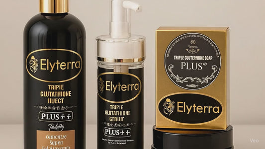 Gamme Éclat Total au Triple Glutathion :  Lait, Sérum, Crème visage & Savon  - Elyterra