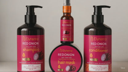 Kit Shampoing, Après-shampoing, Masque Capillaire et huile anti-chute à l'oignon Elyterra